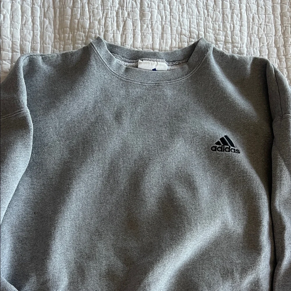 adidas Gray Crewneck Pullover Sweatshirt